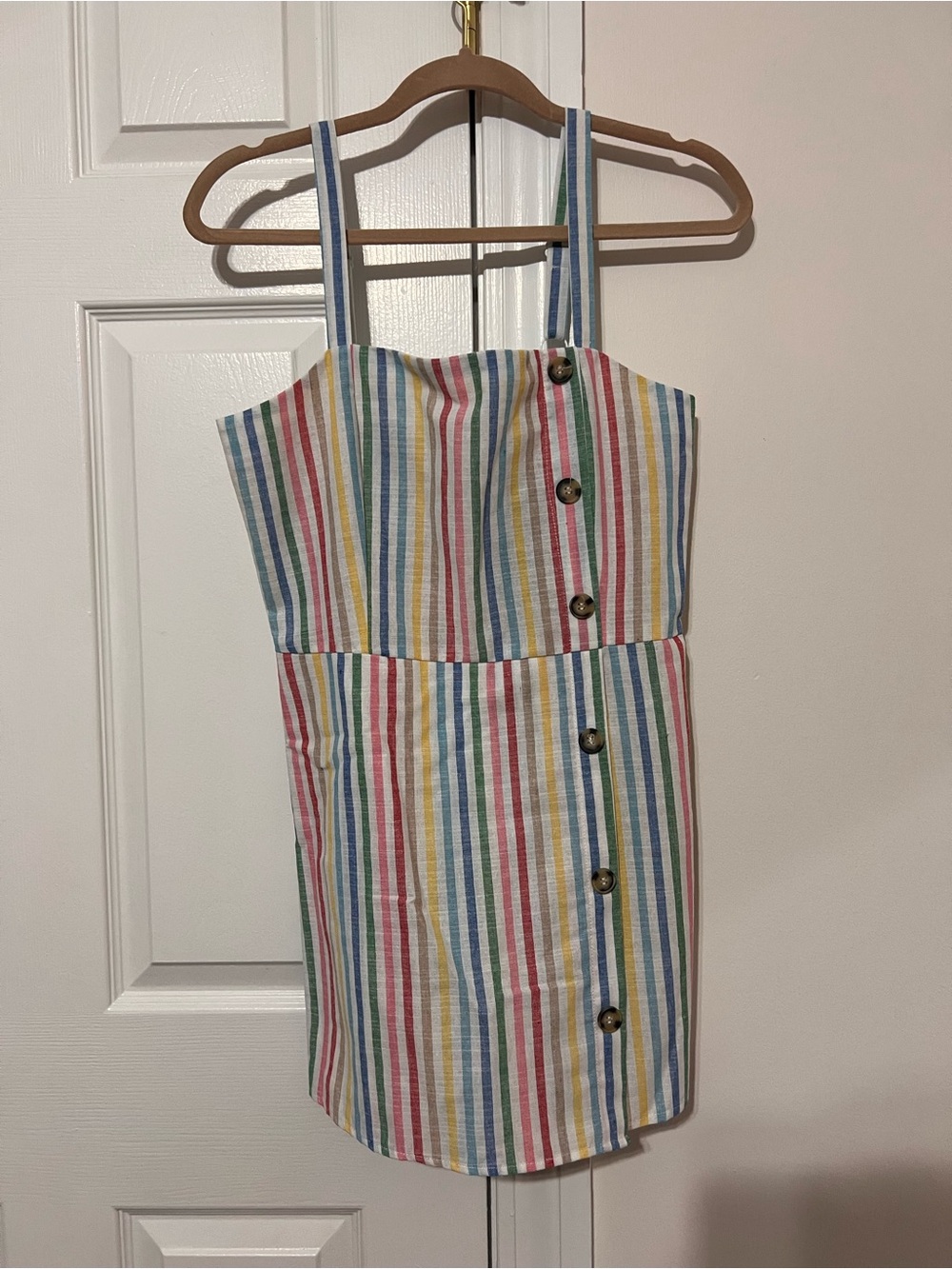 Timing Striped Sundress in Blue, Pink, Yellow, Green